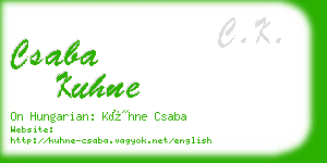 csaba kuhne business card